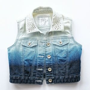 Justice Denim Ombre Vest
